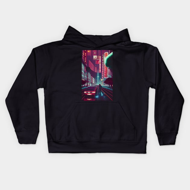 Explore the darker side of Tokyo after the sun goes down Kids Hoodie by Petko121212